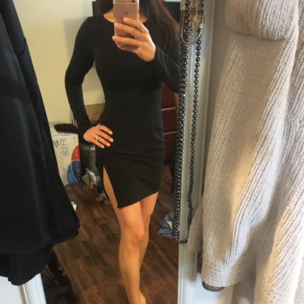 Hot holiday dress by Boohoo black mini dress